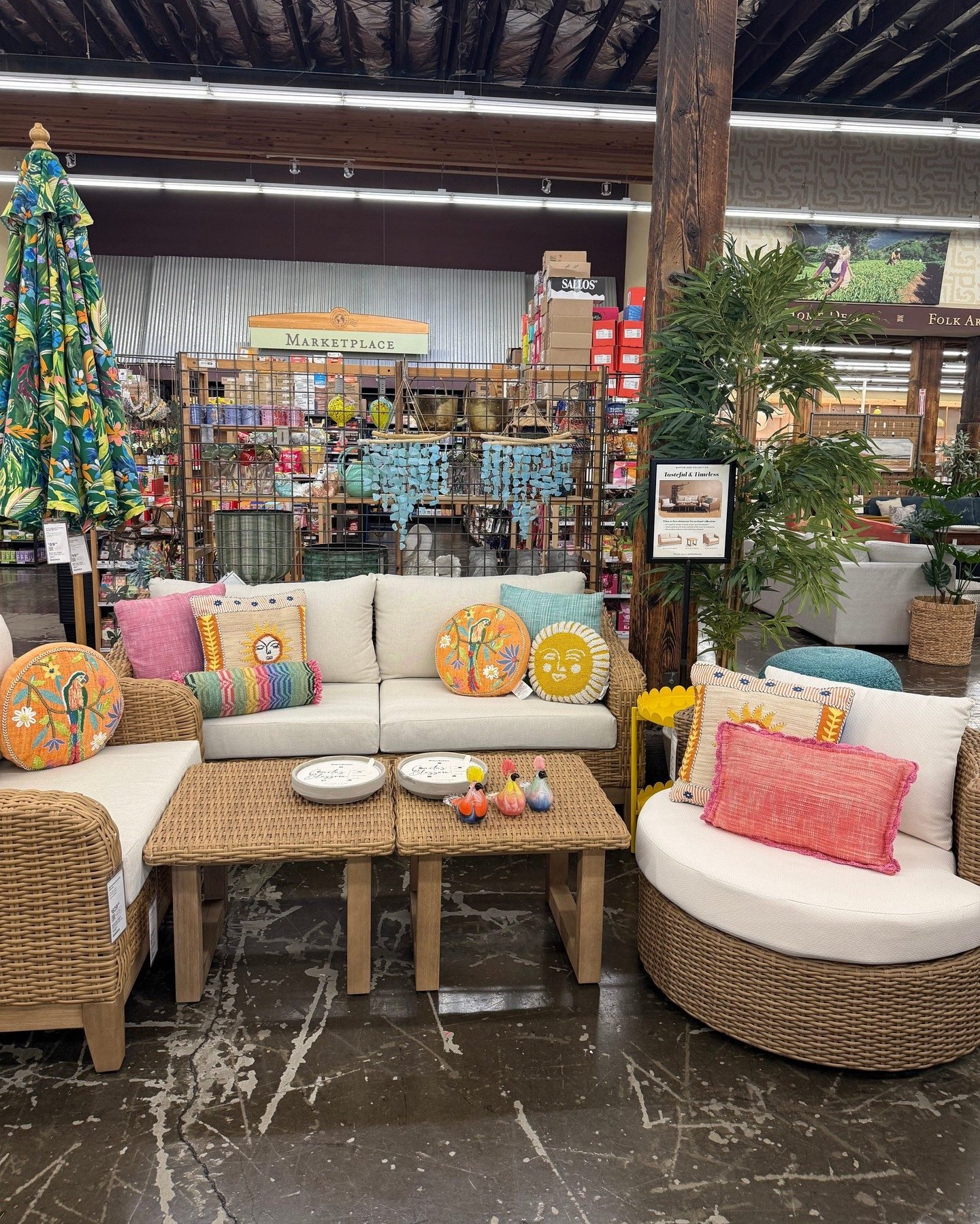 Conrad Honey Eucalyptus Wood Wide Arm Outdoor Loveseat - World Market