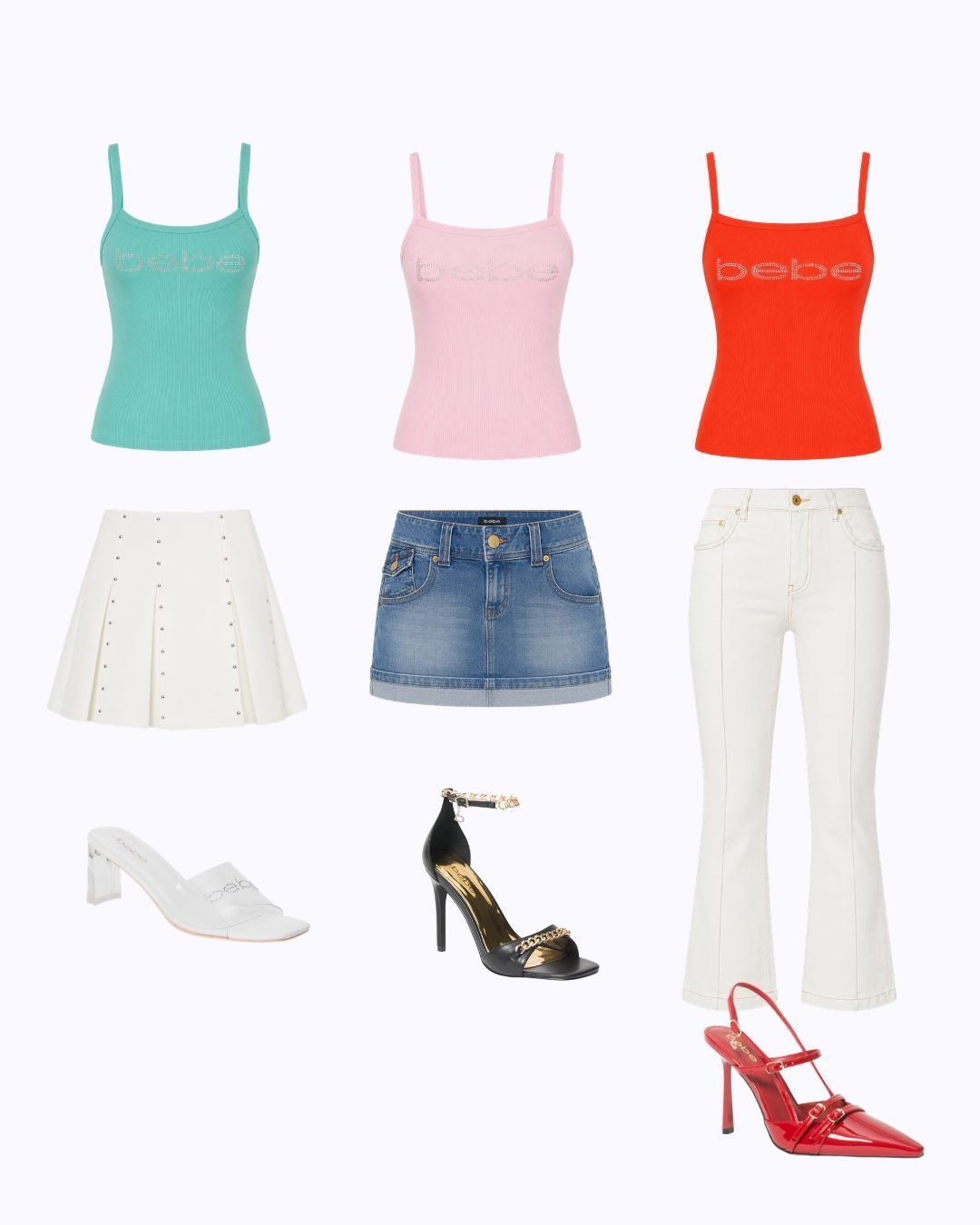 Bebe Logo V-Neck Rib Tank Top – bebe