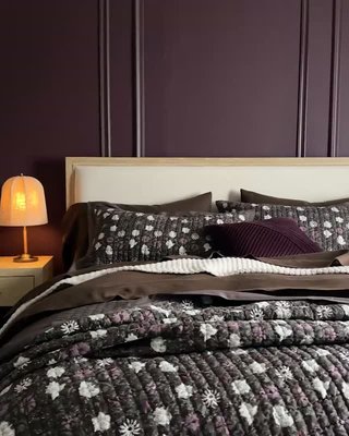 Play Celeste Organic Cotton Navy Diamond Print King Quilt - video 0 of 0