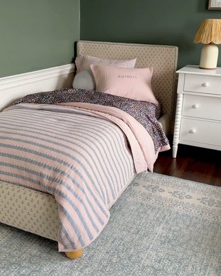 Play Avery Blue Floral Upholstered Kids Twin Bed - video 0 of 0