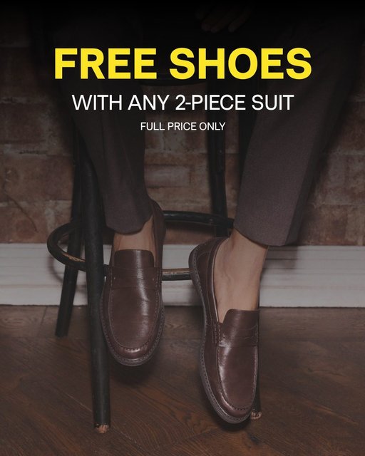 🚨 FREE SHOES WITH ANY 2-PIECE SUIT 🚨

Yes, really. Buy any 2-piece suit and walk away with a FREE pair of shoes, on us!
Limited time only, don't sleep on this one.

Available at Bugis+, VivoCity, and our online store.

#GoodDaysStartWithCONNOR #CONNORMenswear #sgmen