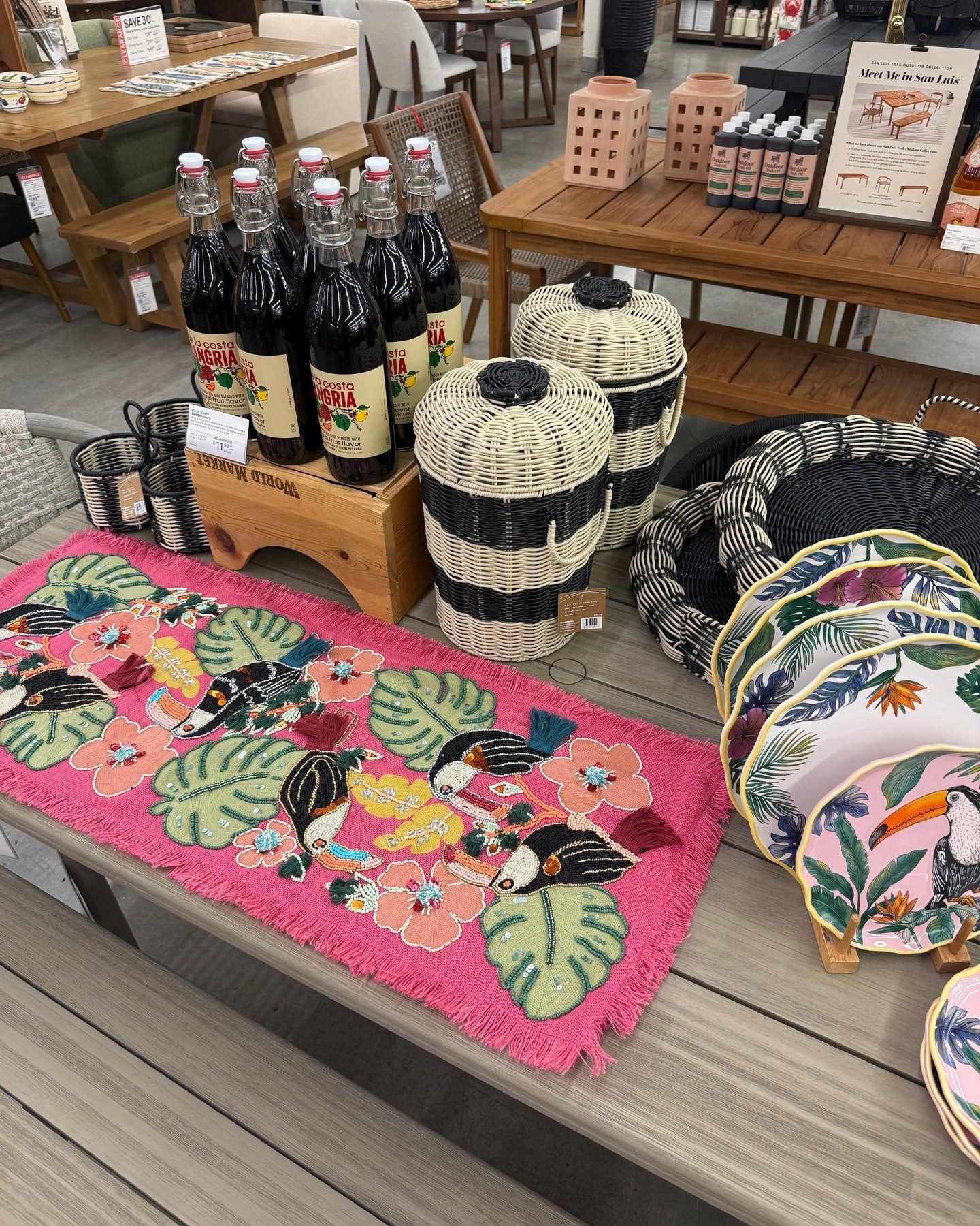 Tropical Cabana Pink Toucan Scalloped Salad Plate - World Market