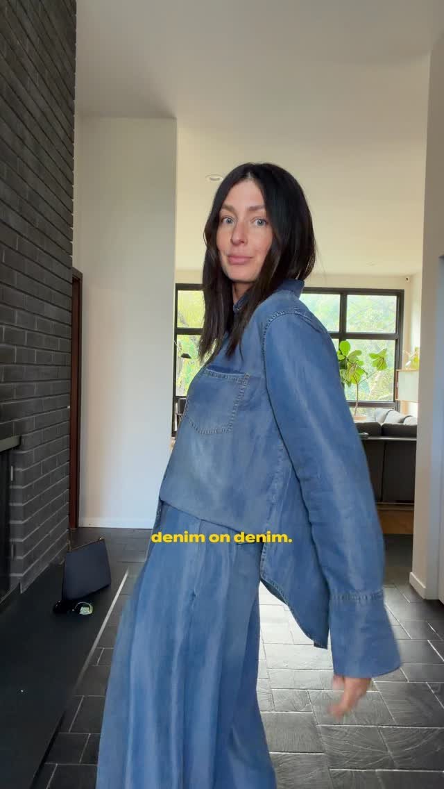 FINELY OVERSIZED DENIM BUTTON DOWN in BROOKLYN BLUE | ALICE + OLIVIA