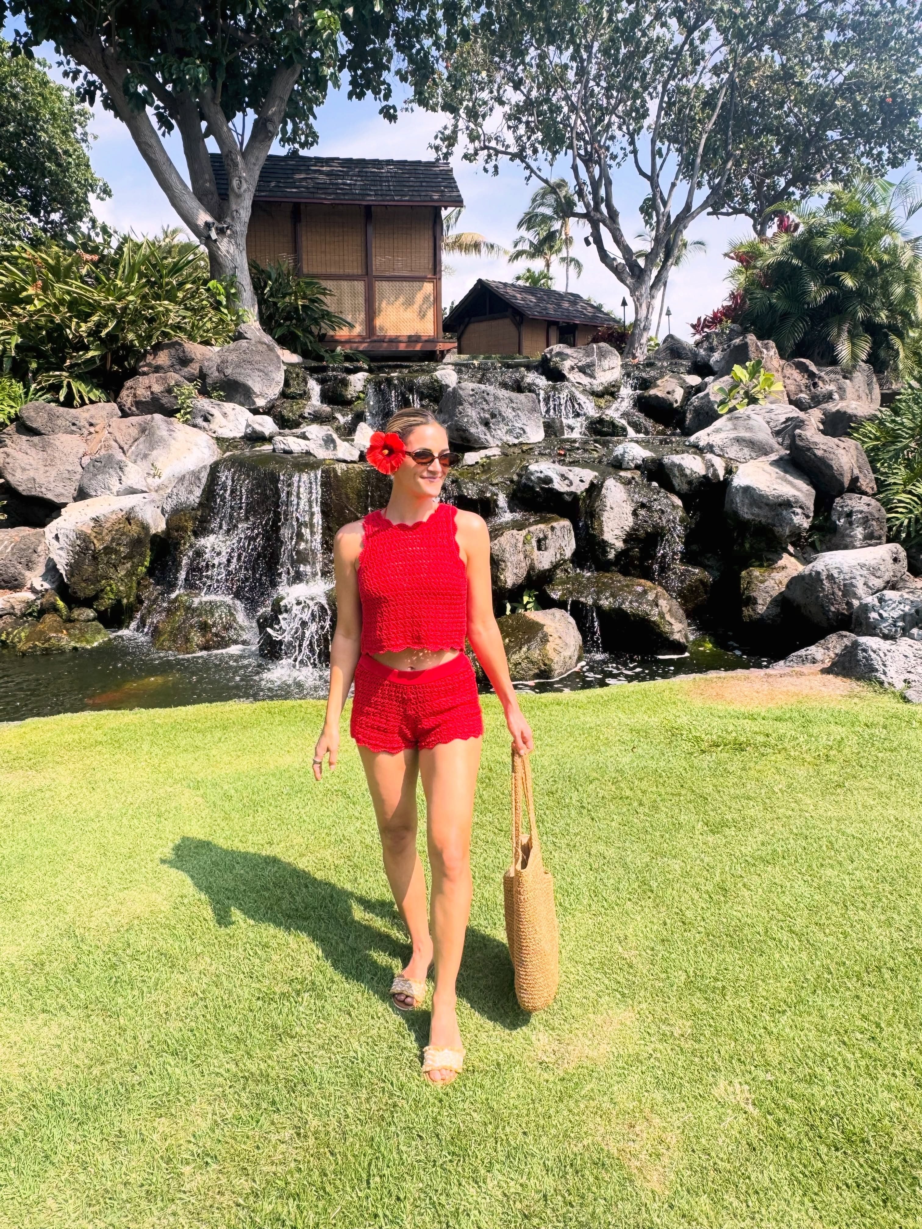 AMITY CROCHET TANK in CHILI PEPPER | ALICE + OLIVIA