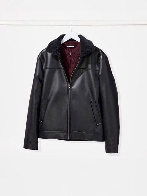 Ewan Sherpa Jacket Black