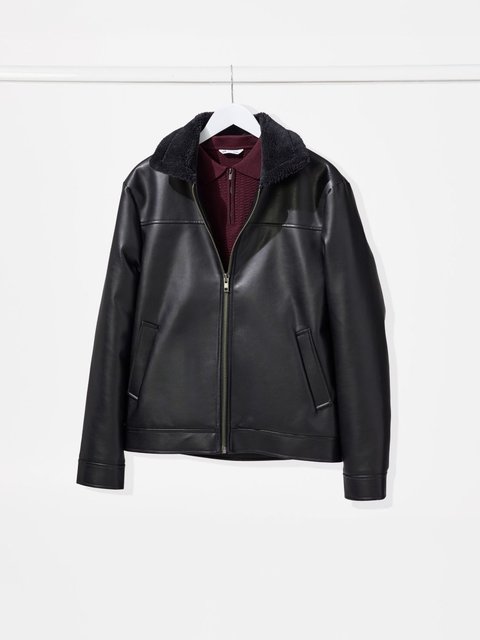 Ewan Sherpa Jacket Black