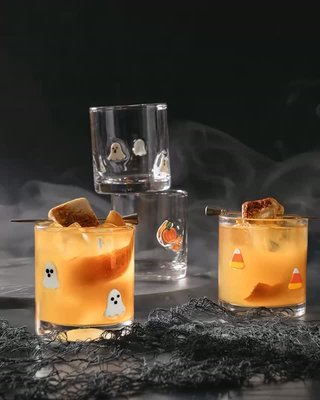 Play Halloween Bats Icon 15-Oz. Double Old-Fashioned Glass - video 0 of 1