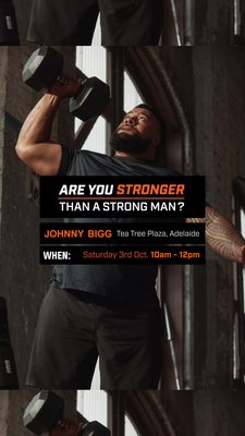 Eddie Williams' PBs: 340kg Squat, 180kg Bench, 425kg Deadlift. 🤯

Think you can take him on? Find out, this Saturday 3rd Oct, 10am-12pm @ JB, Westfield Tea Tree Plaza, Level 2.

YOUR POWER = YOUR DISCOUNT.

WHEN: This Saturday 3RD Oct. 10AM-12PM
WHERE: Johnny Bigg, Westfield Tea Tree Plaza, Adelaide. 

#TMRActive #JohnnyBigg #TrainMoveRecoverJB #BuiltToMove #BigAndTallActivewear #TMRJohnnyBigg