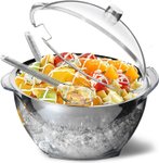 INNOVATIVE LIFE Large Salad Bowl with Ice Chiller Base and Lid