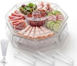 Chillnstay 3-Tier Rotating Ice Chilled Serving Tray with Lid
